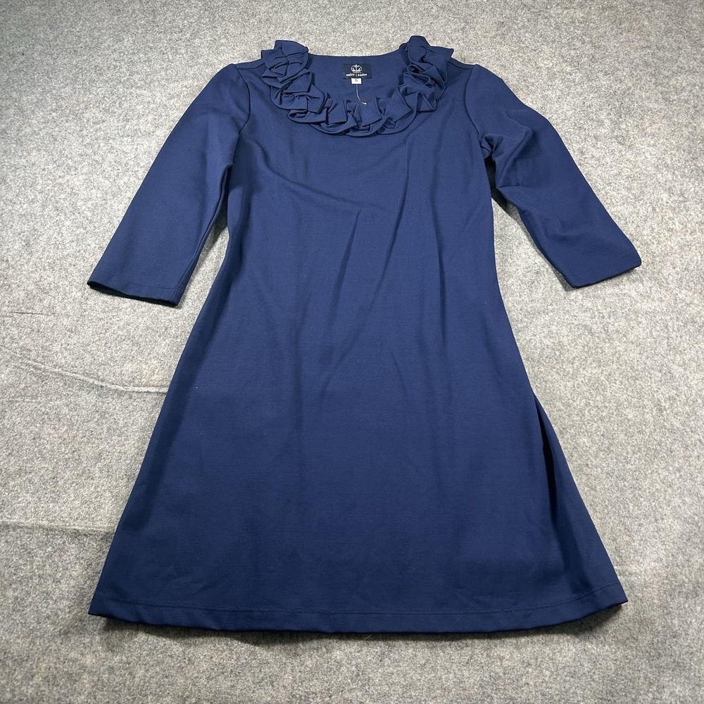 Sailor-Sailor Dress Womens Small Cricket 3/4 Sleeve Navy Blue UPF Coastal Preppy
